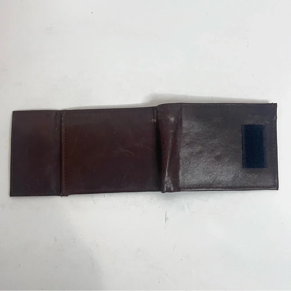 Hand Crafted Genuine Leather Mens Wallet Slim Trifold Wallets With ID Window